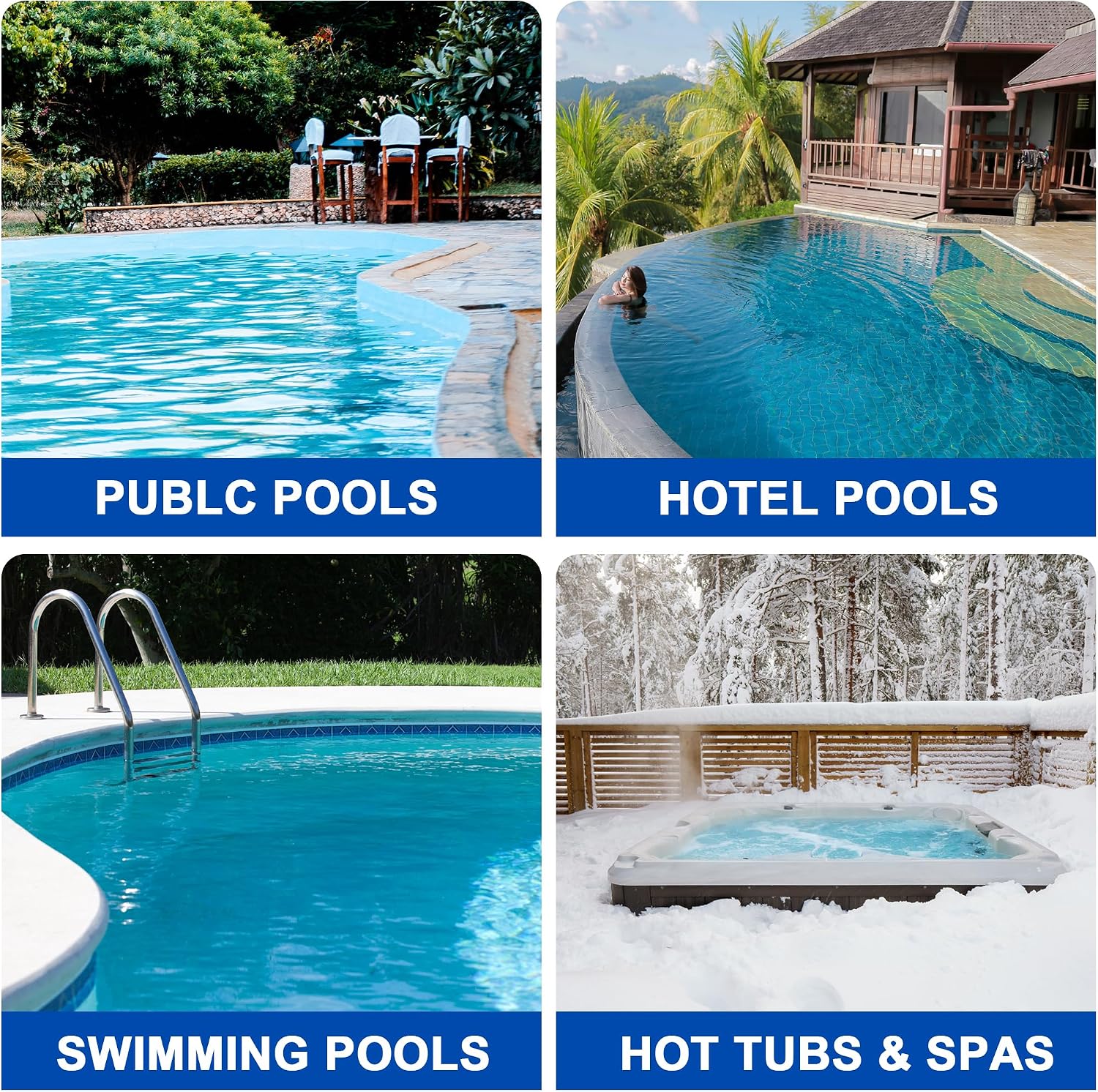 FOTING In/Above Ground Pool Pump, Self Primming Pool Pump High Flow 1.5' & 2' NPT Inlet Connectors, Dark Blue