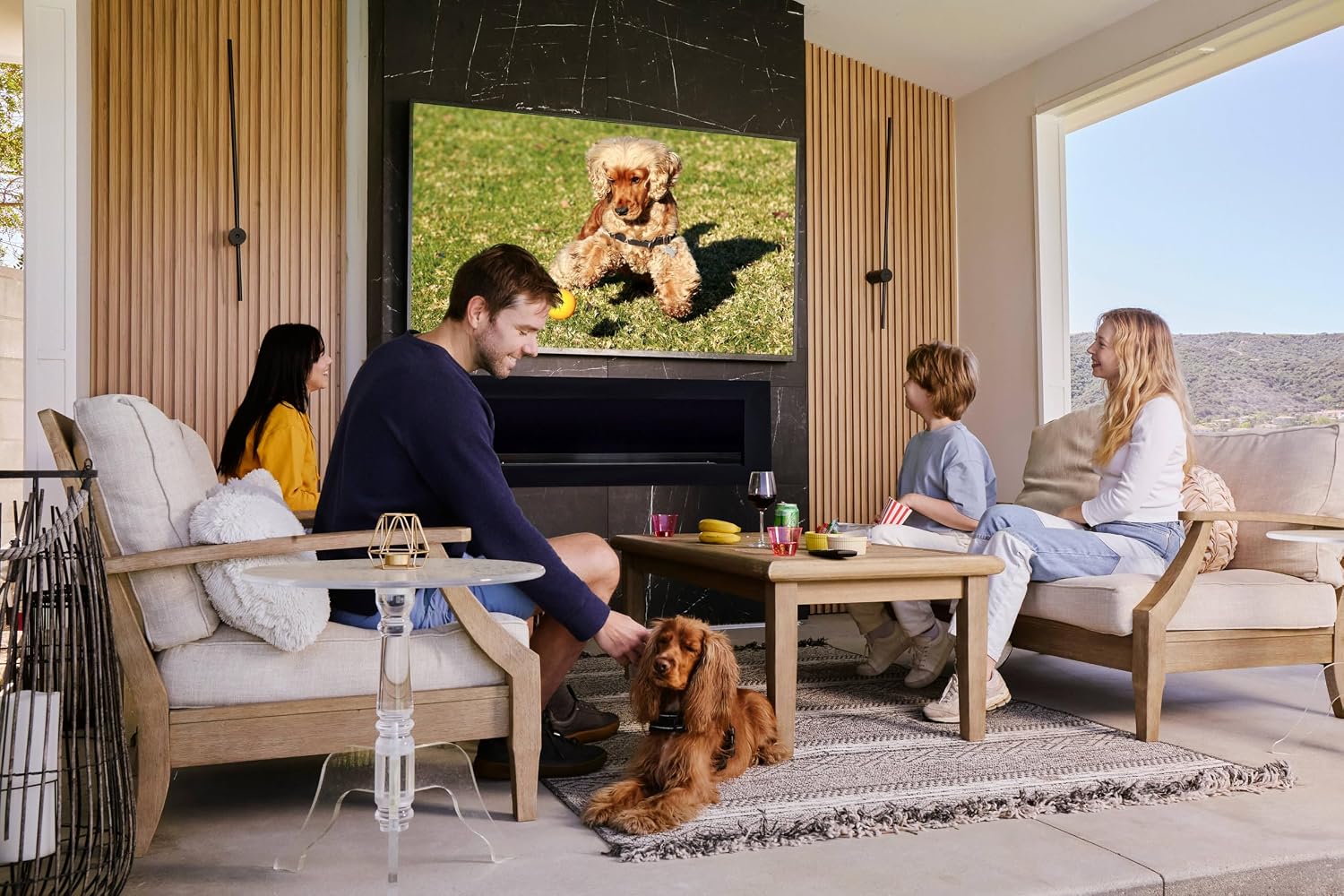 SYLVOX 65' Outdoor TV + S2 Soundbar Bundle, 4K HDR Waterproof Smart TV (Deck Pro 3.0) with 60W Outdoor Soundbar, Bluetooth, 1000 Nits, Voice Remote, for Patio & Backyard