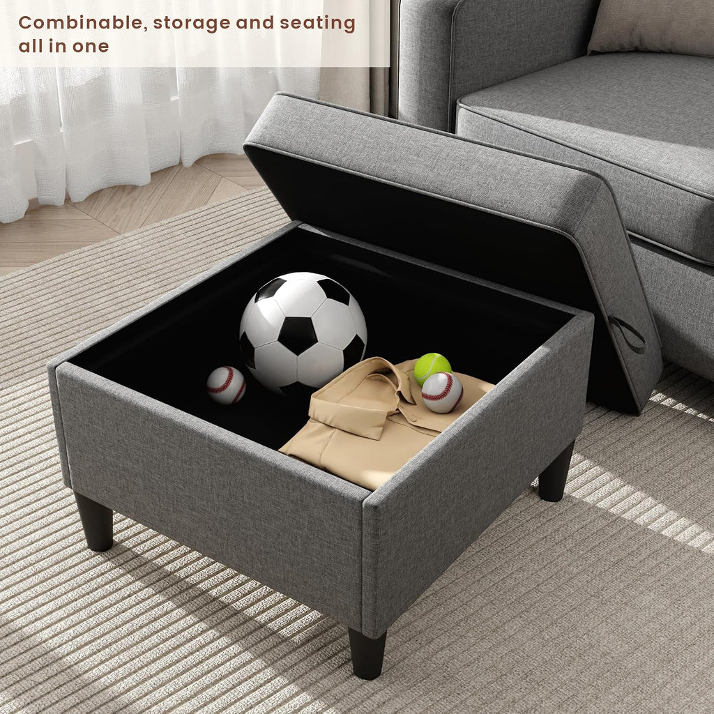 Sectional Couches for Living Room - Deep Seater Couch Living Room-Comfy L Shape Modular Sofa,with Storage Chaise-Washable Covers-Suitable for Living Rooms,Apartments,Rooms and Offices-Dark Gray