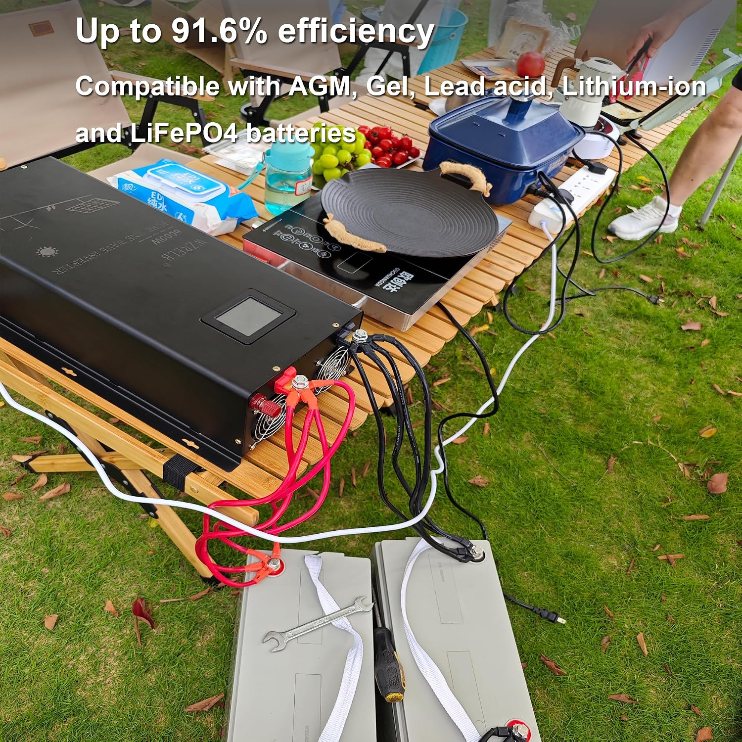 WZRELB 7000W 48V Pure Sine Wave Inverter,48 Volt DC to AC 120V 240V Split Phase Power Inverter,2*AC Hardwire Terminal,14KW Surge,High Efficiency up to 91.6%,Wireless Remote