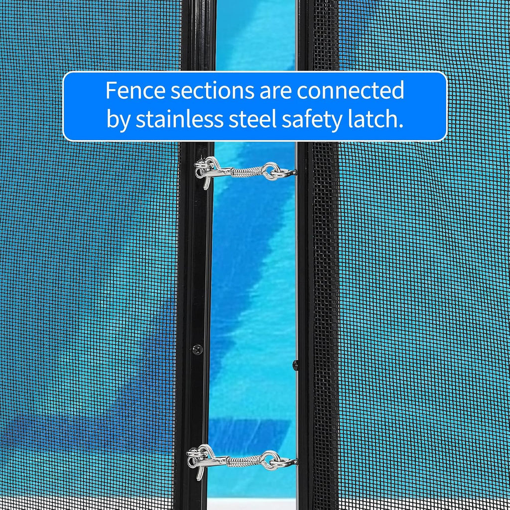 GarveeLife Pool Fence 4 ft x 108 ft, 320GSM Teslin Mesh with Stainless Steel Frame for Inground/Above Ground Pools, Swimming Pool Fence for Backyard Garden Pool Safety