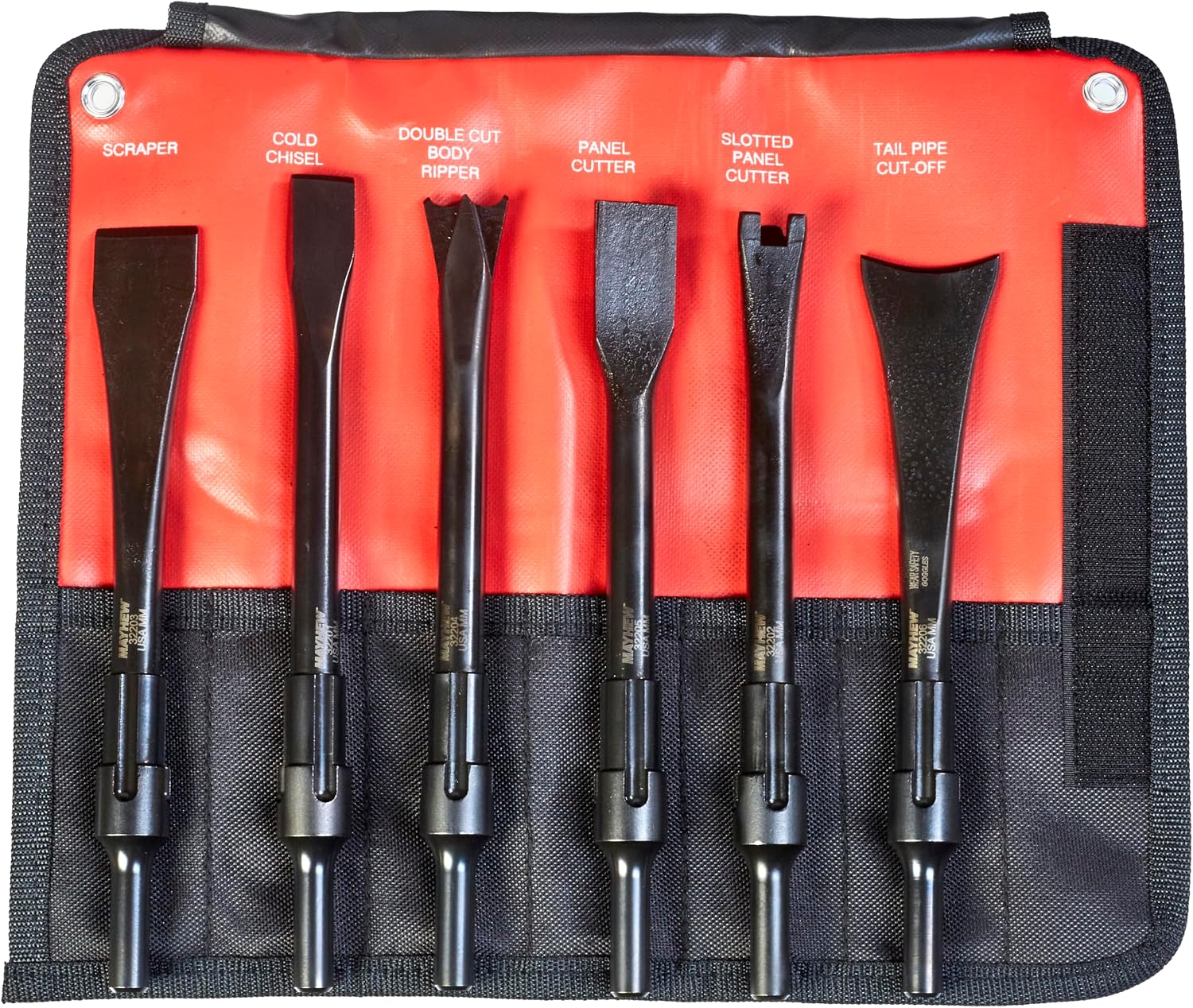 Mayhew Tools 32200 Pneumatic Tool Set, 6-Piece Non-Turning, Black Oxide Finish