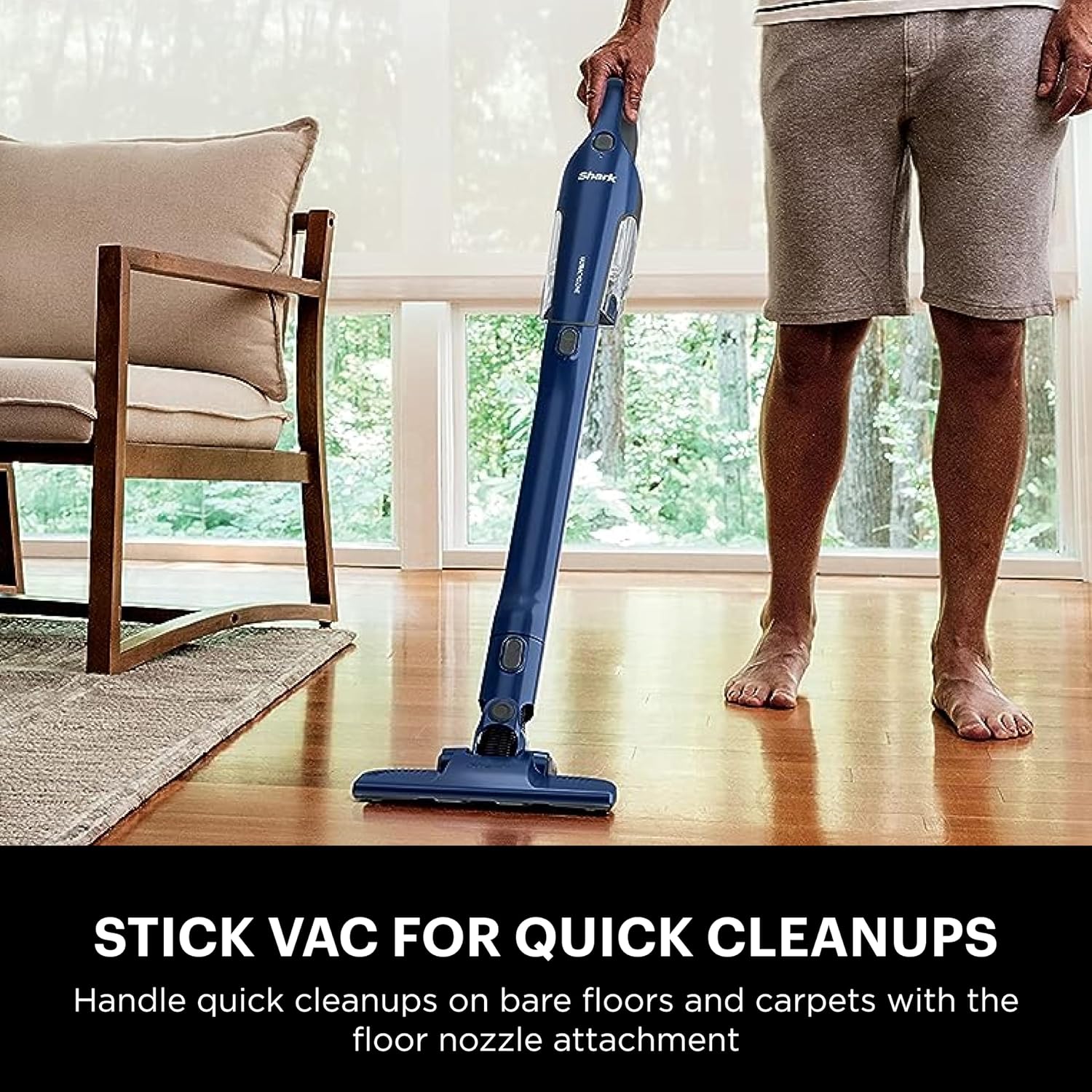 Shark CH964AMZ 2-in-1 Cordless & Handheld Vacuum Ultracyclone System, Ultra-Lightweight and Portable for Car and Home, Washable Filter, XL Dust Cup, Crevice Tool & Scrubbing Brush, Blue