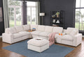 Ball & Cast 157' Oversized Modular Sectional Sofa L-Shaped,Large Chenille Upholstered Couch 8 Seat with Ottoman,Cup Holders & USB Ports,Comfty Sectionals W/Pillows & Storage Box,for Living Room,Beige