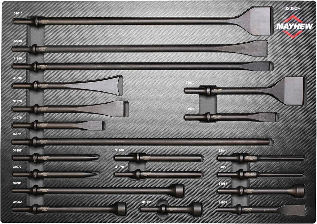 Mayhew Tools 32090F Pneumatic Tool Set, 20-Piece, Black Oxide Finish