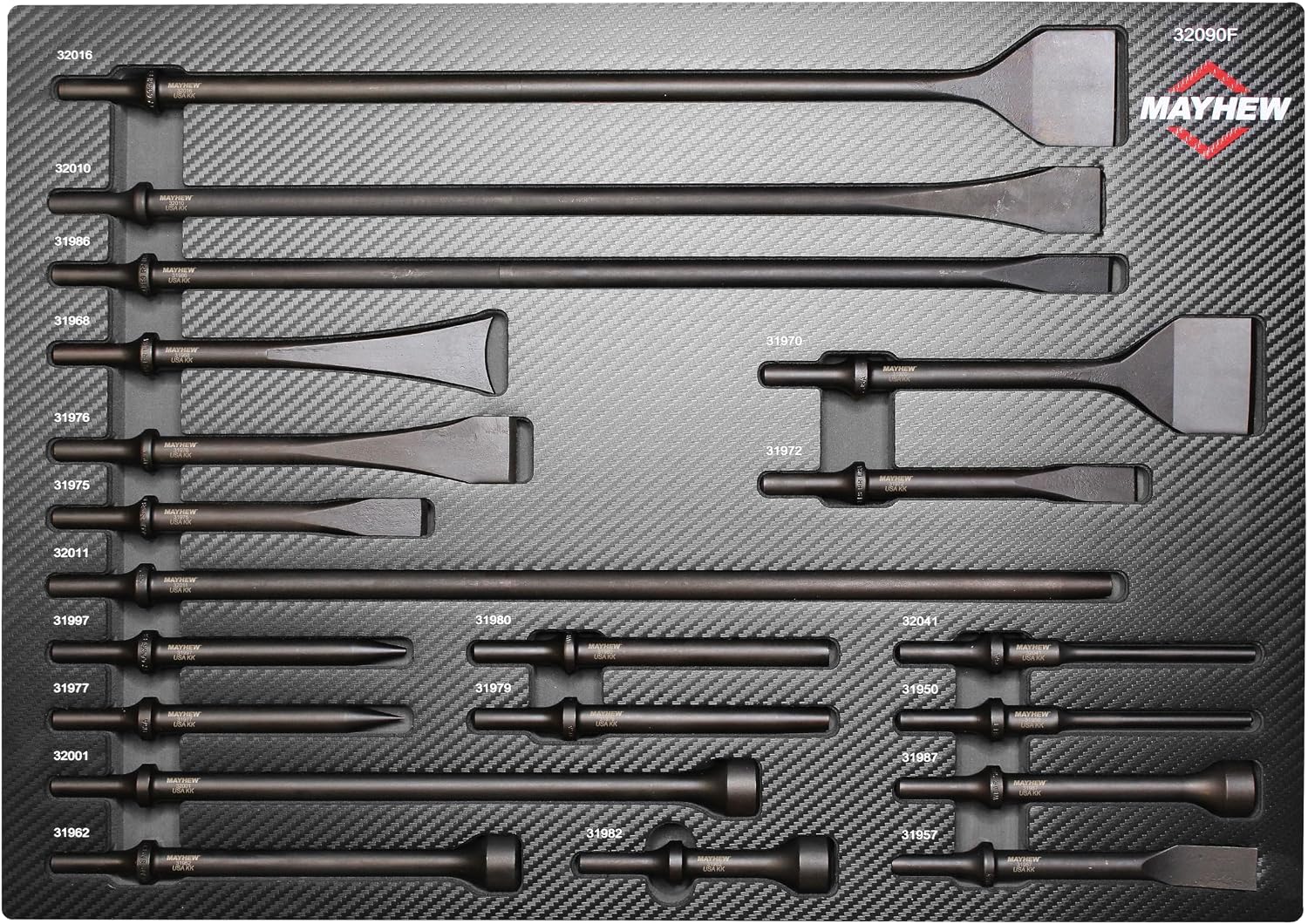 Mayhew Tools 32090F Pneumatic Tool Set, 20-Piece, Black Oxide Finish