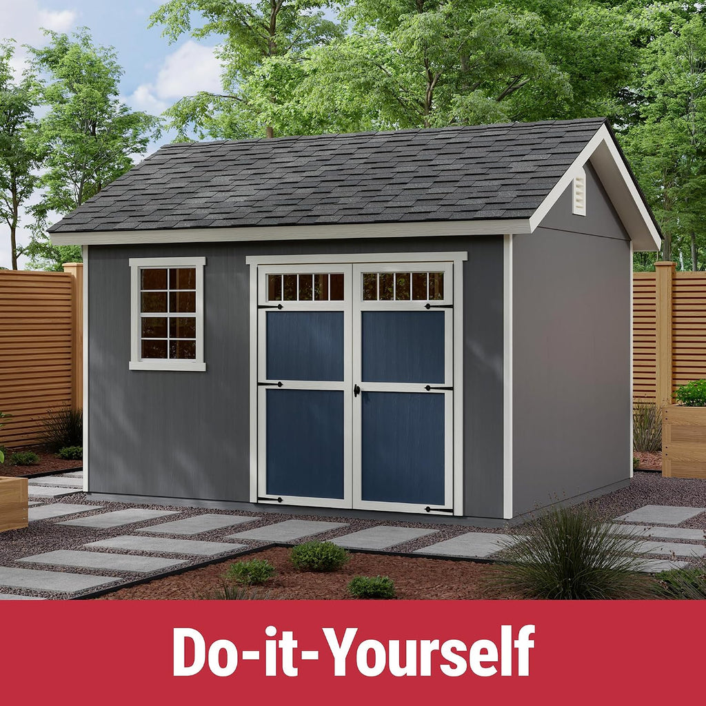Handy Home Products Beachwood 10x12 Do-it-Yourself Wooden Storage Shed- Does not Include Floor kit, Paint, or Roofing Shingles