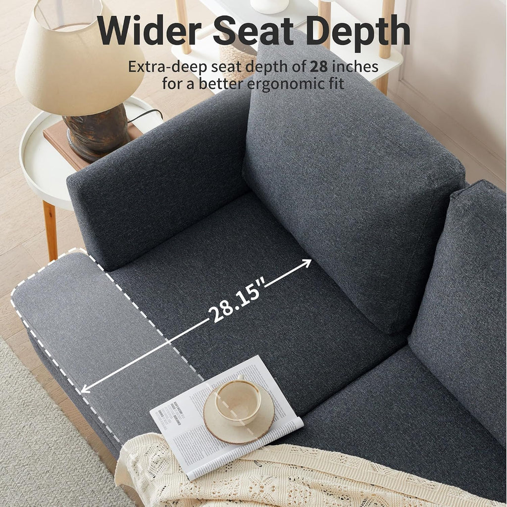 Busaurus Loveseat Sofa 56' Mid Century Modern Small Couches for Small Spaces Love Seat with 2-Seat Upholstered Cushion Sofa Couches for Bedroom, Living Room, Apartment (Dark Grey)