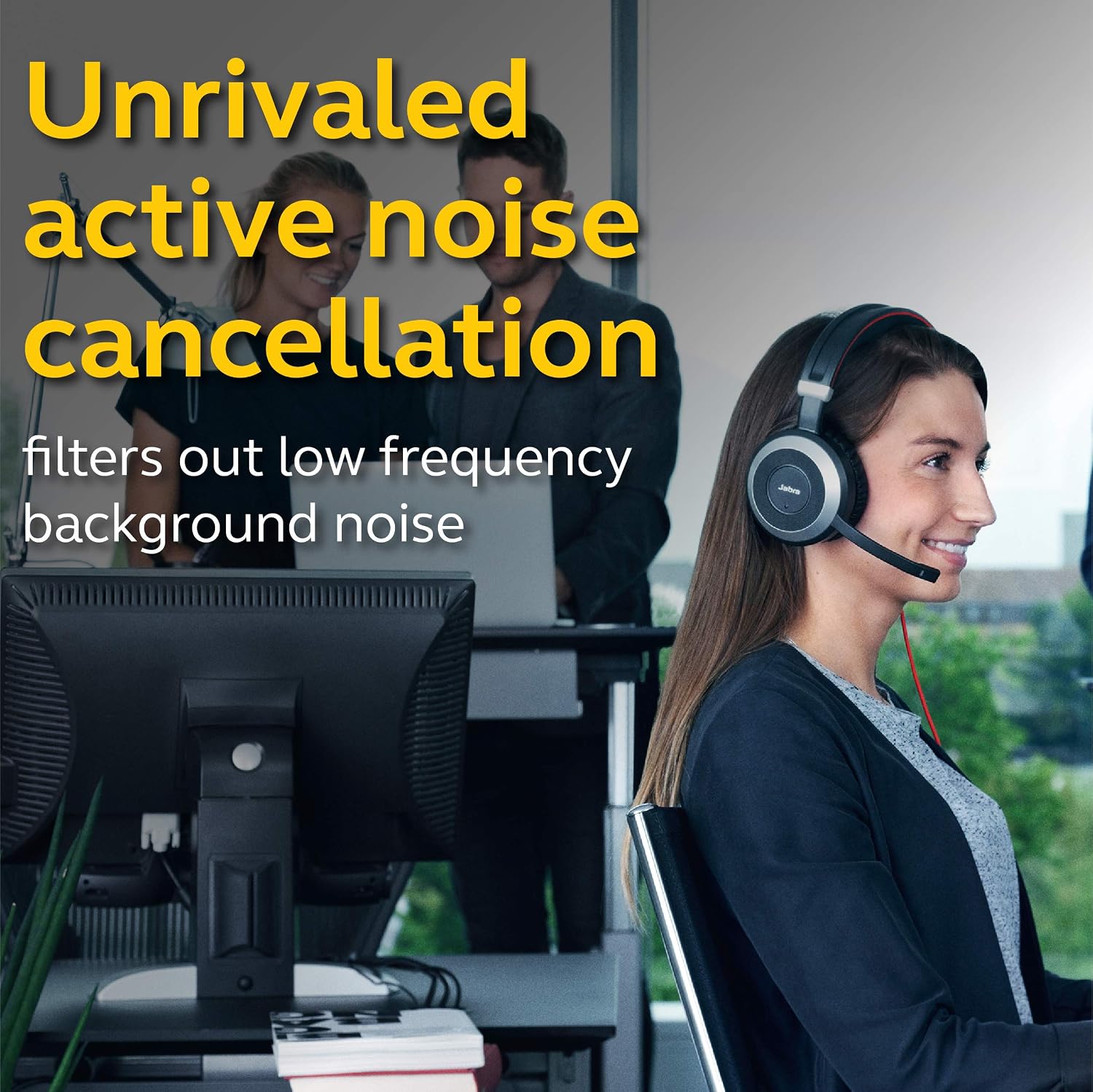 Jabra Evolve 80 UC Wired Headset Professional Telephone Headphones with Unrivalled Noise Cancellation for Calls and Music, Features World-Class Speakers and All Day Comfort