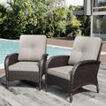 Joyside Wicker Patio Chairs Set of 2, Rattan Outdoor Furniture with Thickened Cushions, High Back, Deep Seating, Wide Armrest, Outdoor Chairs for Porch, Deck
