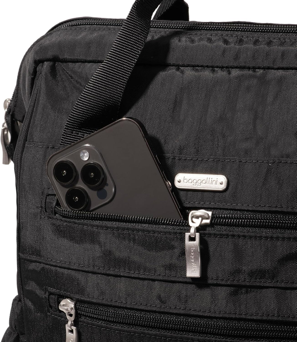 Baggallini City Scape Backpack - 15'x11' Lightweight Work Travel Bag w/Luggage Sleeve & RFID