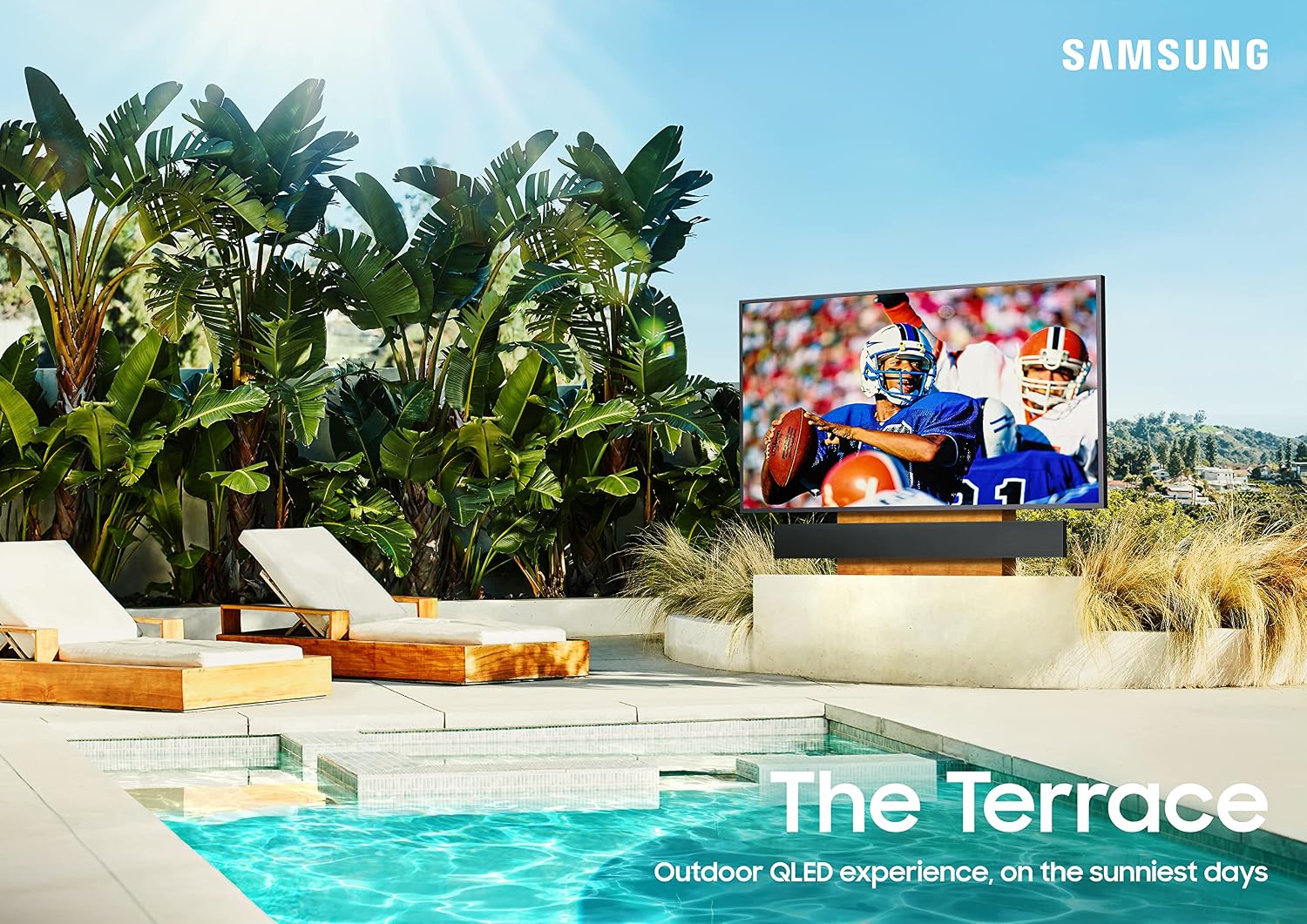 SAMSUNG 65-Inch Class Terrace Full Sun Outdoor QLED 4K Smart TV with Alexa Built-in QN65LST9TAFXZA, 2021 Model (Renewed)