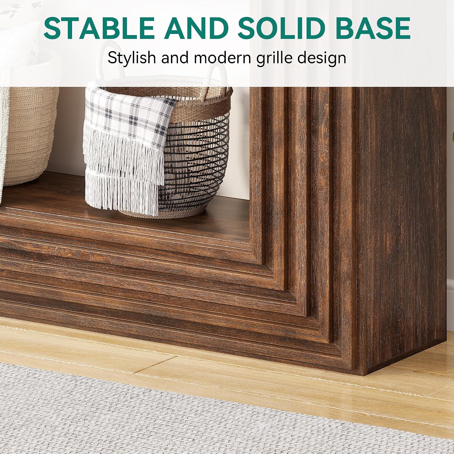 YITAHOME 47.2 Inches Farmhouse Entryway Table, Console Table with Storage, Entry Way Table for Living Room Bedroom Hallway or Home Office, Walnut