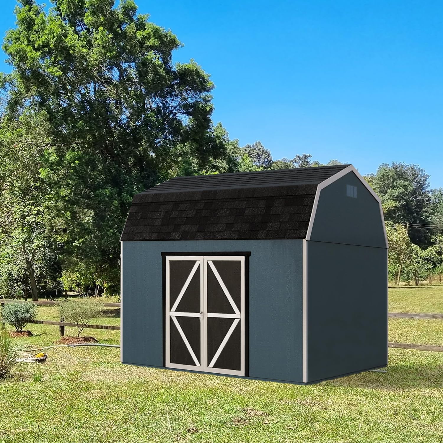 Handy Home Products Braymore 10x18 Do-It-Yourself Wooden Storage Shed- Does not Include Floor kit, Paint, or Roofing Shingles