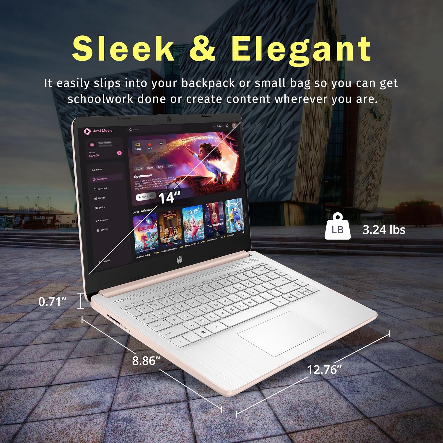 HP Stream 14' HD Laptop, Intel Processor N150, 4GB RAM, 128GB UFS, Intel Graphics, Webcam, Wi-Fi 6, Long Battery Life, Copilot, Windows 11 S, Gold (Renewed)