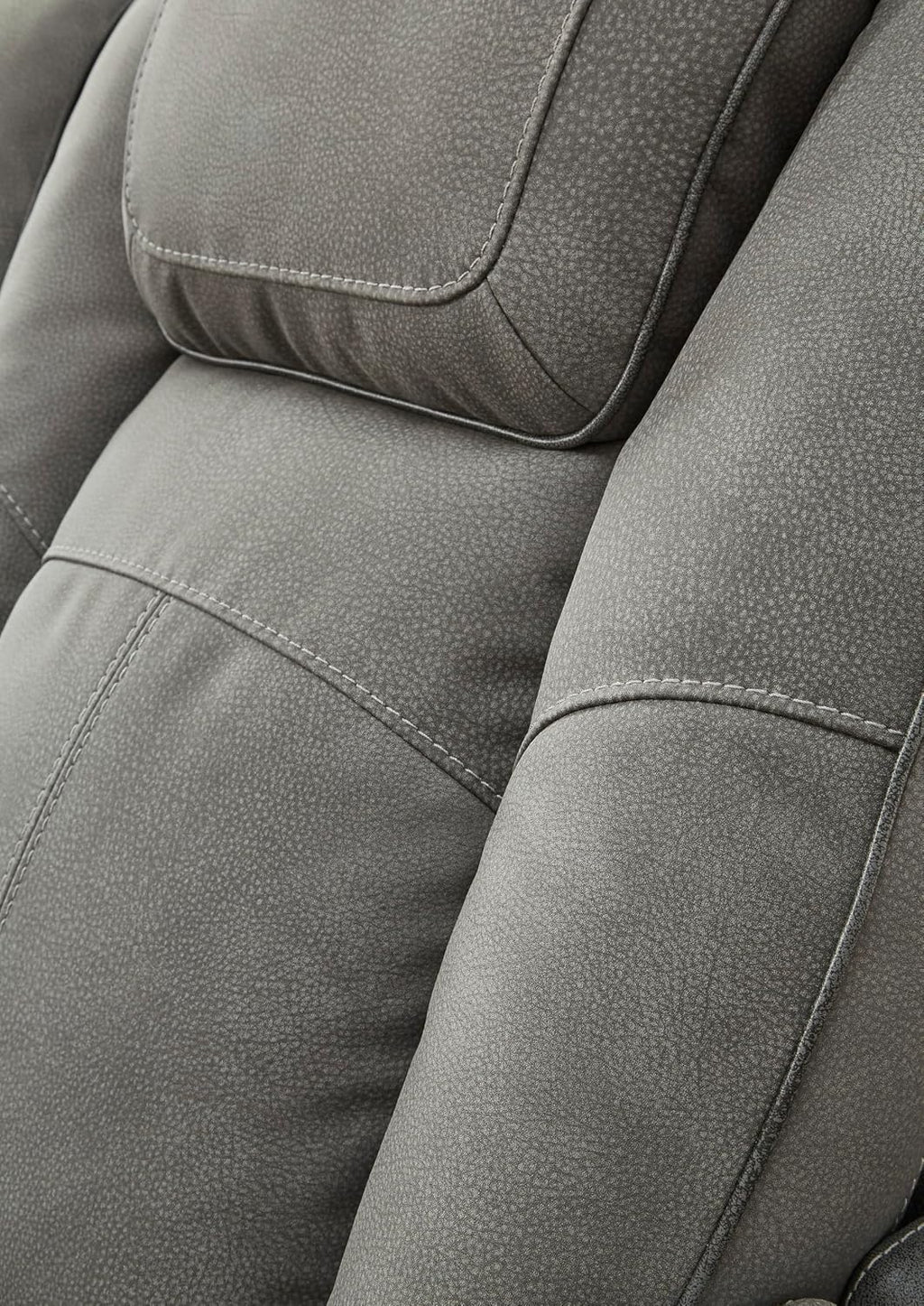 Signature Design by Ashley Next-Gen DuraPella Modern Faux Leather Power Reclining Sofa with Adjustable Headrest, Gray