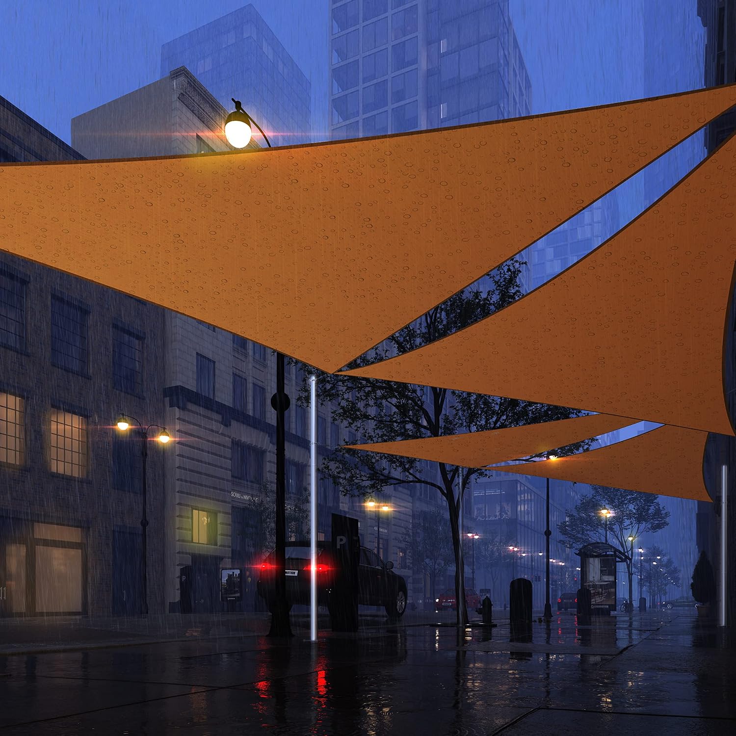 Royal Shade 8' x 11' x 13.6' Orange Triangle Waterproof Sun Shade Sail Order to Make Canopy Awning, UPF50+ 95% UV Blockage Water Resistant, Outdoor Backyard Patio Garden (We Customize)