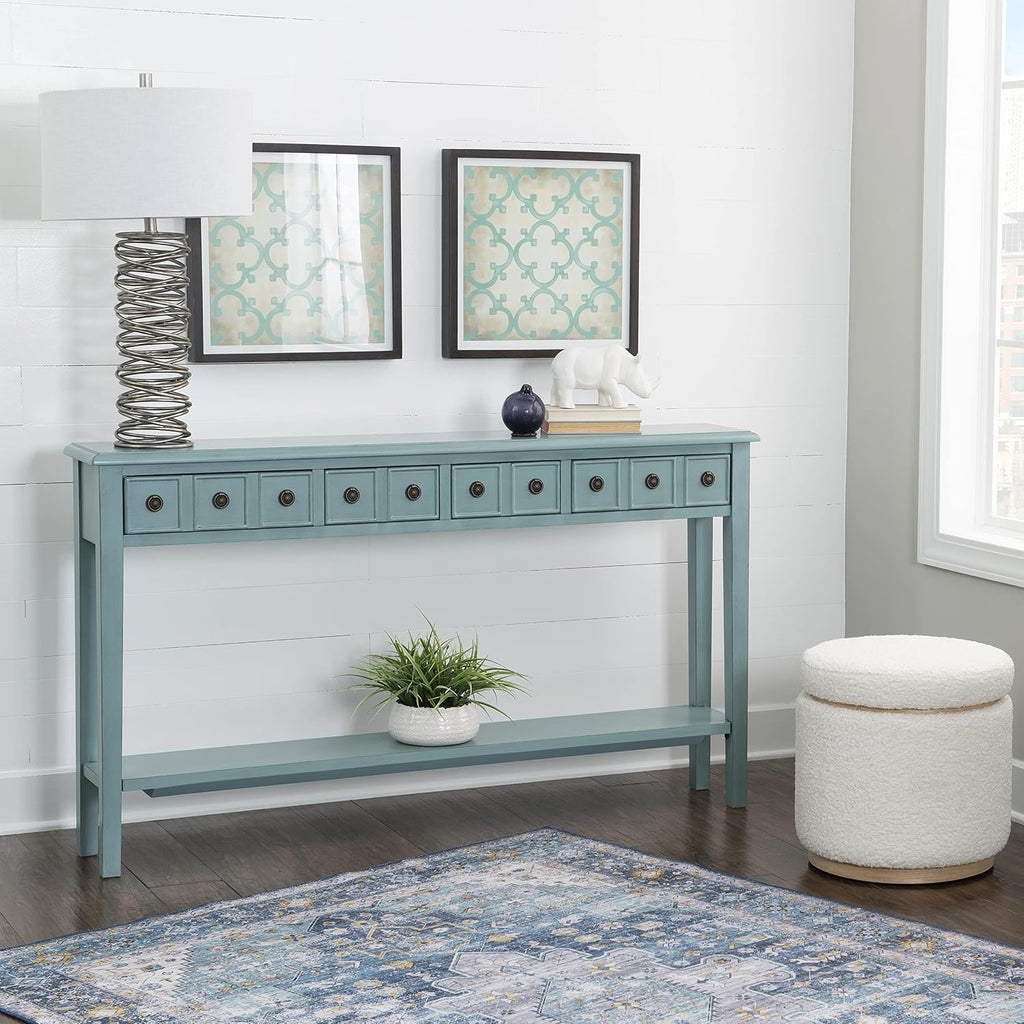 Powell Furniture Sadie Long Console Table, Teal
