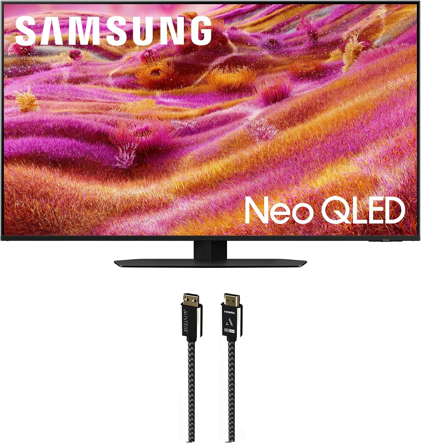 Samsung QN43QN90FAFXZA 43 Inch Neo QLED 4K QN90F Vision AI Smart TV with an Austere 7S-8KHD2-2.5M VII Series 2.5m Premium Braided 8K HDMI Cable (2025)