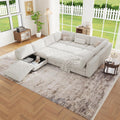 Oversized Modular Sectional Chenille Sofa Bed with Hidden Storage, Comfy Modern 10 Seater Deep Seat Couch, Modular Sectional with Ottoman and Removable Cover for Living Room, Apartment, Beige