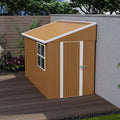 Montary 8X4 FT Outdoor Storage Shed with Windows, Lockable Door & Ventilation - Weatherproof Metal Garden Shed, Outdoor Tool Storage House for Backyard, Lawn, Patio,Yard