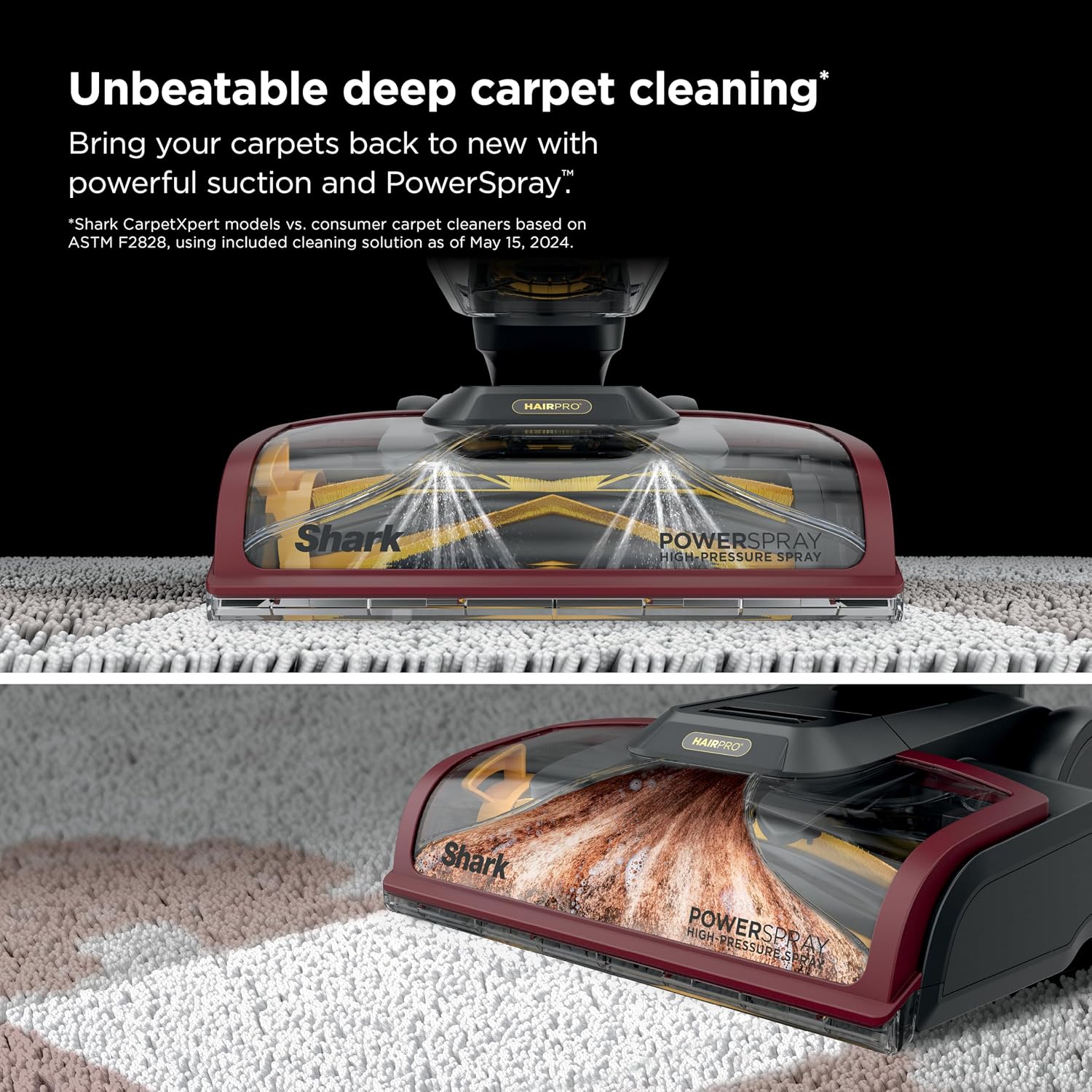 Shark CarpetXpert HairPro | Upright Carpet & Area Rug Cleaner | Carpet Shampooer | Perfect for Pets, Hair Pickup & Tough Odor Removal | Magenta | EX221BRN