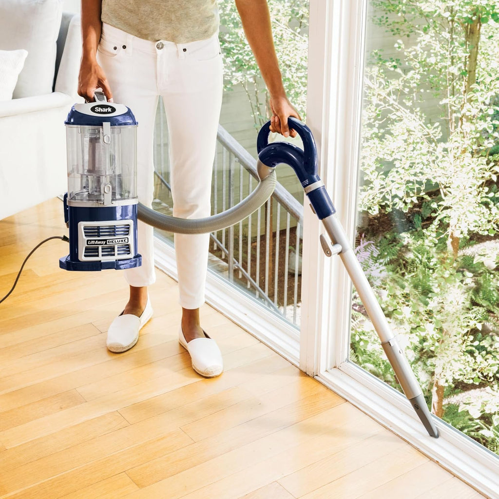 Shark NV360 Navigator Lift-Away Deluxe Upright Powerful Suction Vacuum for Hardwood Floor, Carpet, Muti-Surface Spotless Cleaning with Large Dust Cup Capacity, Swivel Steering, Blue (Renewed)