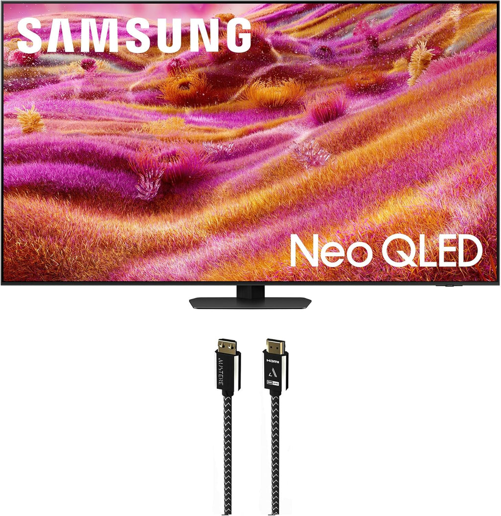 Samsung QN75QN90FAFXZA 75 Inch Neo QLED 4K QN90F Vision AI Smart TV with an Austere 7S-8KHD2-2.5M VII Series 2.5m Premium Braided 8K HDMI Cable (2025)