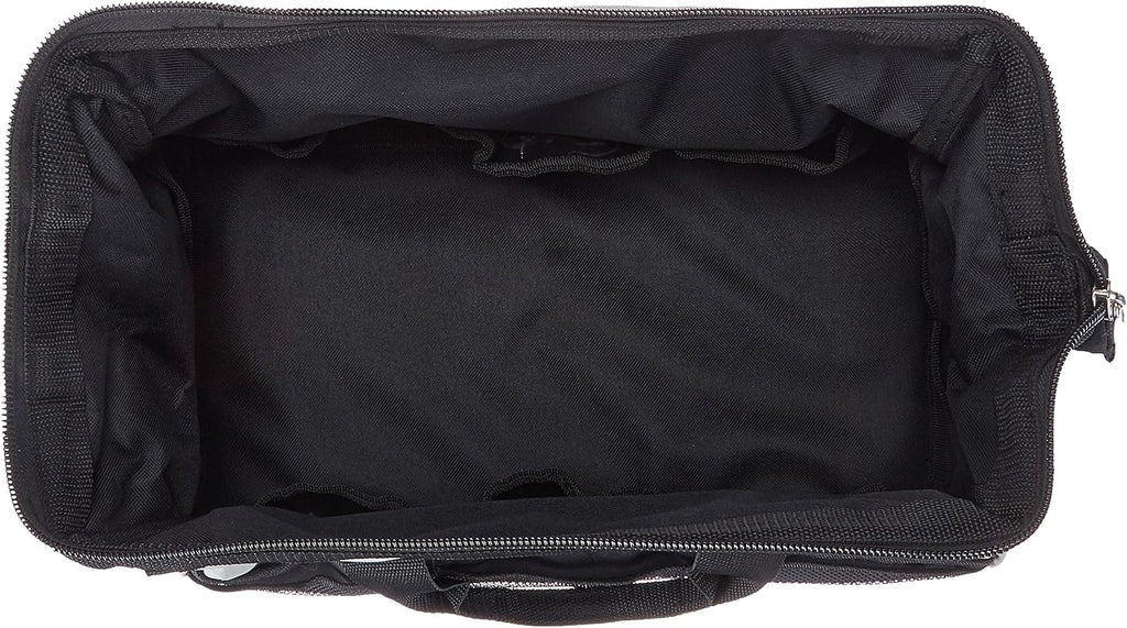 Amazon Basics Durable Wear-Resistant Tool Storage Bag with Adjustable Shoulder Strap,Portable Tool Organizer,16 in,Black & Grey,(Pack of 8)