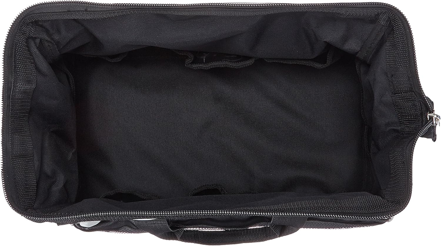 Amazon Basics Durable Wear-Resistant Tool Storage Bag with Adjustable Shoulder Strap,Portable Tool Organizer,16 in,Black & Grey,(Pack of 8)
