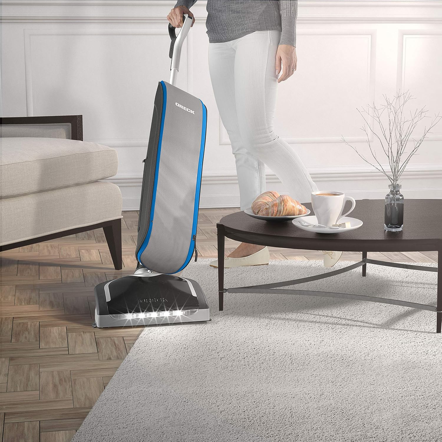 Oreck HEPA Swivel Upright Vacuum Cleaner, Lightweight Bagged Upright Vac, HEPA Media Filtration, Traps Debris and Locks in Dirt, Swivel Steering, Corded Vacuum Cleaners for Home Use