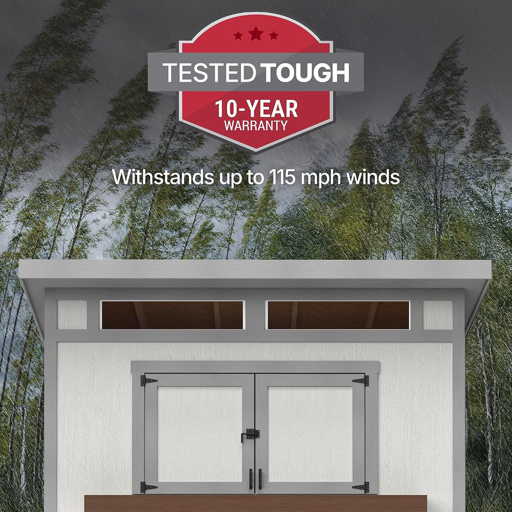 Handy Home Products Key West 10x8 Wooden Bar Shed with Complete Floor kit, 2x4 framing, Does not Include Paint and Roofing Shingles