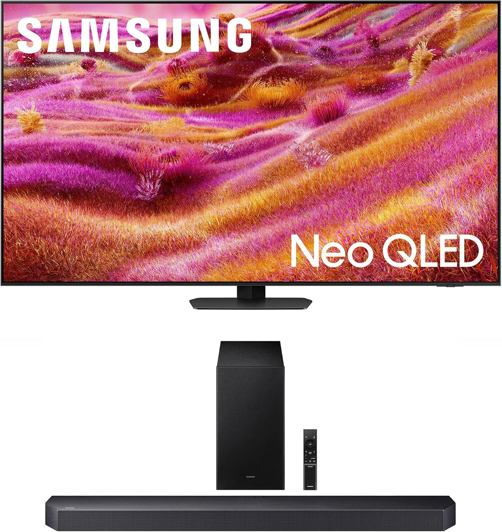 Samsung QN75QN90FAFXZA 75 Inch Neo QLED 4K QN90F Vision AI Smart TV with a HW-Q600F Q Series Soundbar 3.1.2 Ch Sound and Subwoofer (2025)