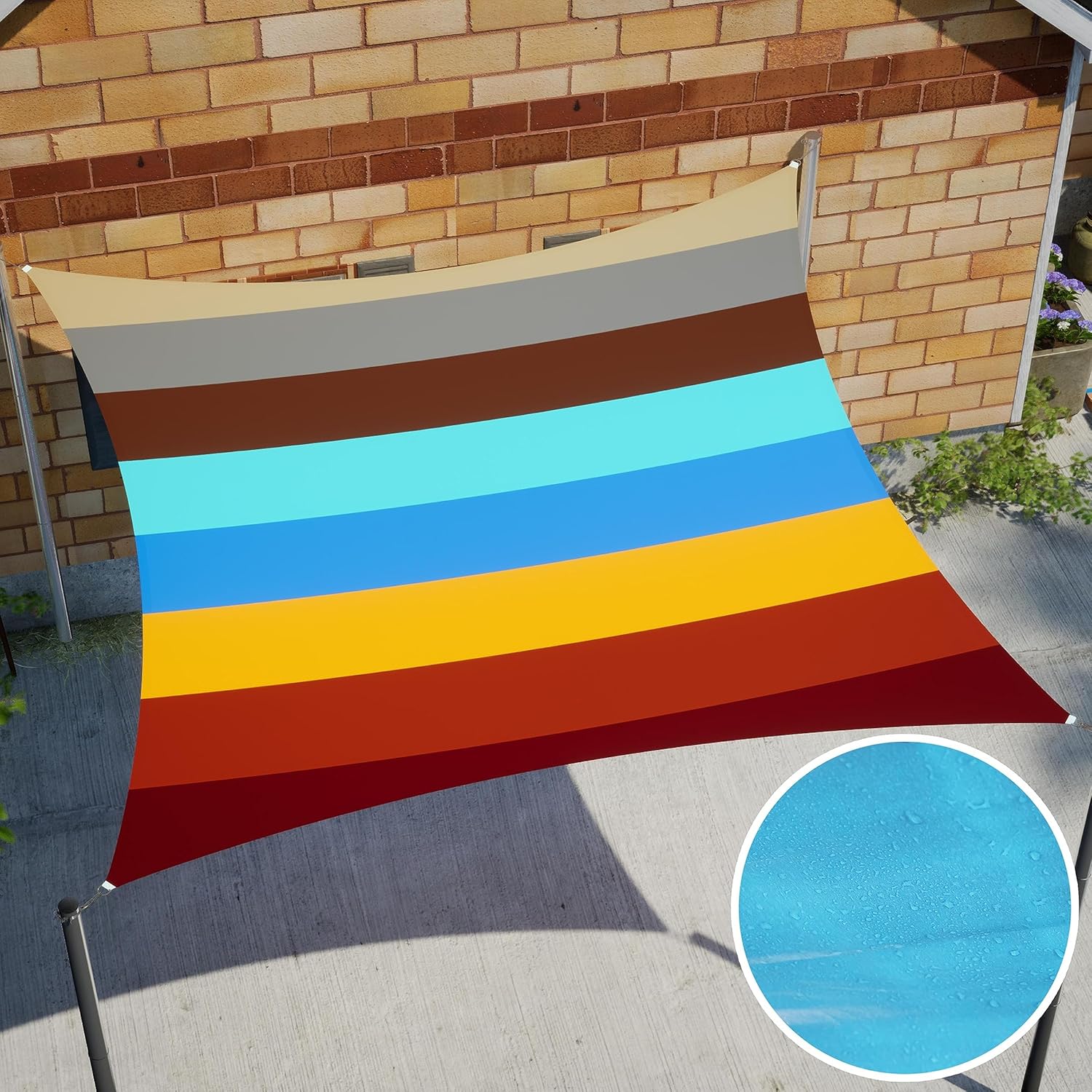 Royal Shade 8' x 11' x 13.6' Orange Triangle Waterproof Sun Shade Sail Order to Make Canopy Awning, UPF50+ 95% UV Blockage Water Resistant, Outdoor Backyard Patio Garden (We Customize)