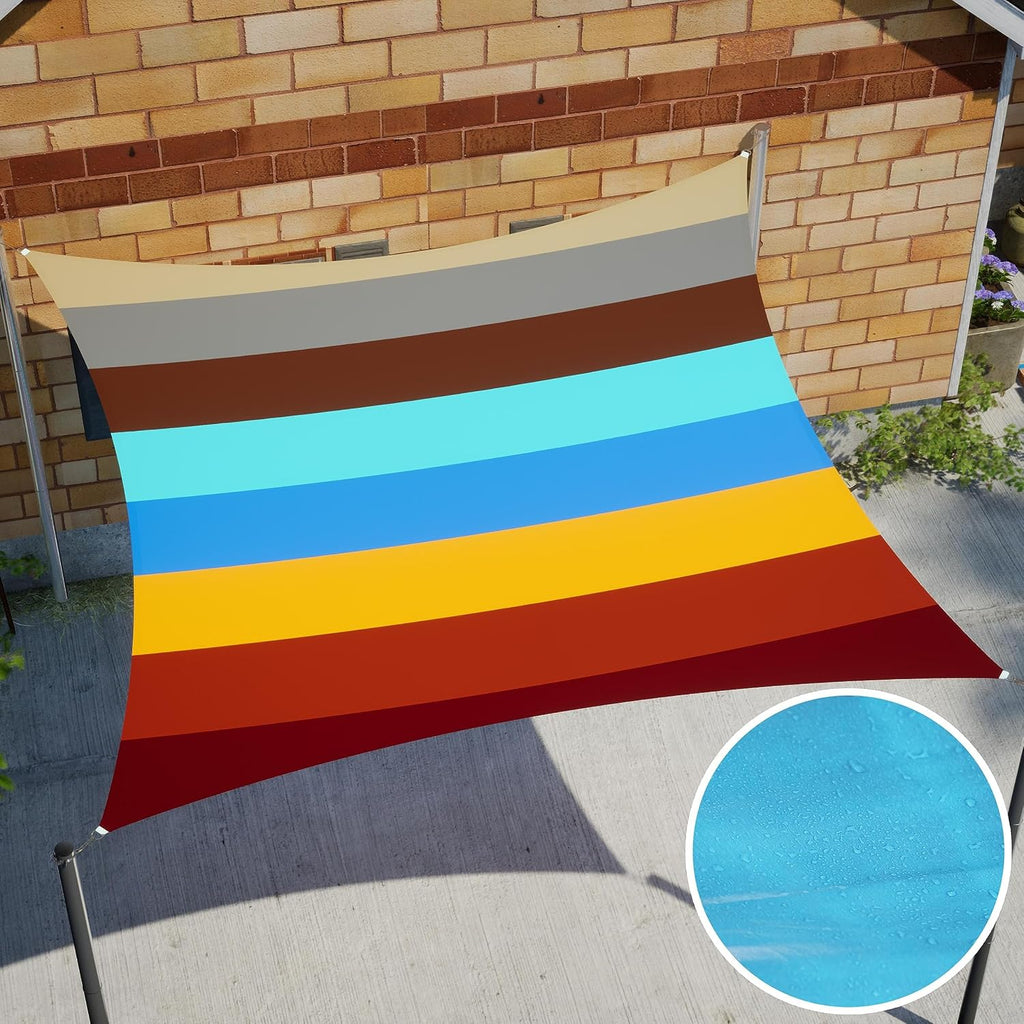 Royal Shade 8' x 16' Yellow Rectangle Waterproof Sun Shade Sail Order to Make rsTADS14 Canopy Awning, UPF50+ 95% UV Blockage Water Resistant, Outdoor Backyard Patio Garden Carport (We Customize)
