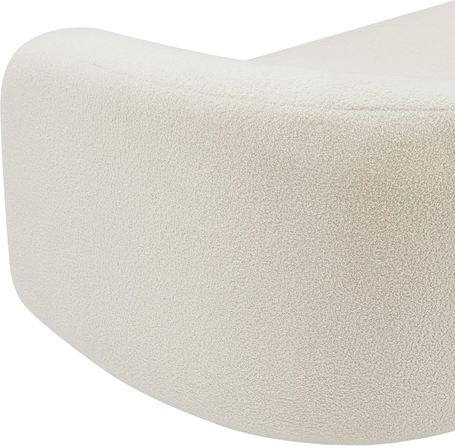 Meridian Furniture 186Cream-S Kali Collection Modern | Contemporary Sofa with Soft Cream Faux Shearling Teddy Fabric, Curved Back, 86' W x 33' D x 27' H, Cream