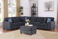 Ball & Cast 116' L-Shaped Sectional Couch with Movable Ottoman & 6 Throw Pillow,7 Seat Chenille Upholstered Sectional Sofa W/Wide Armrest,DIY Combination,Comfy Sectionals Set for Living Room,Dark Gray