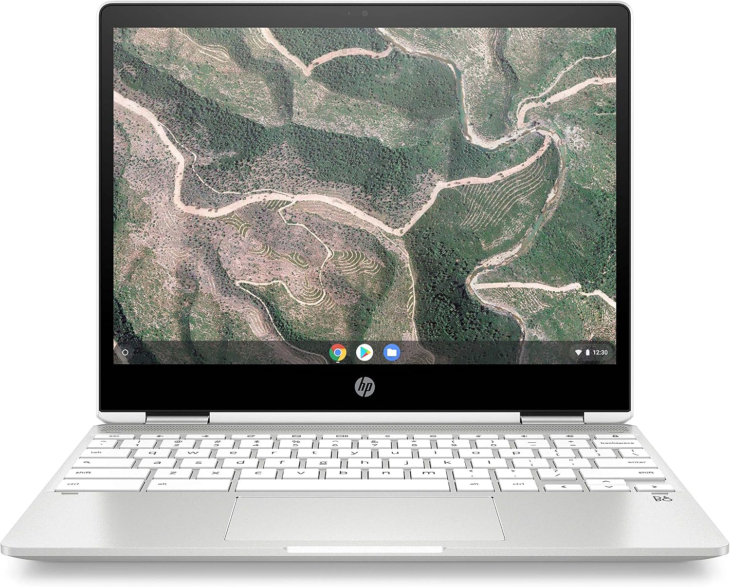 HP Chromebook x360 12b-ca0010nf Convertible and Touchscreen Laptop 12'' HD IPS Silver (Intel Celeron, 4 GB RAM, 32 GB eMMC, AZERTY, Chrome OS)