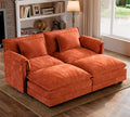 ELUCHANG Oversized 79' Modular Sectional Sofa Bed, Comfy Cloud Couch for Living Room, Modern Sofa with 2 Ottoman, Apartment Couch, DIY Combination - Chenille Terracotta