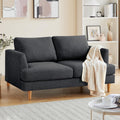 Busaurus Loveseat Sofa 56' Mid Century Modern Small Couches for Small Spaces Love Seat with 2-Seat Upholstered Cushion Sofa Couches for Bedroom, Living Room, Apartment (Dark Grey)