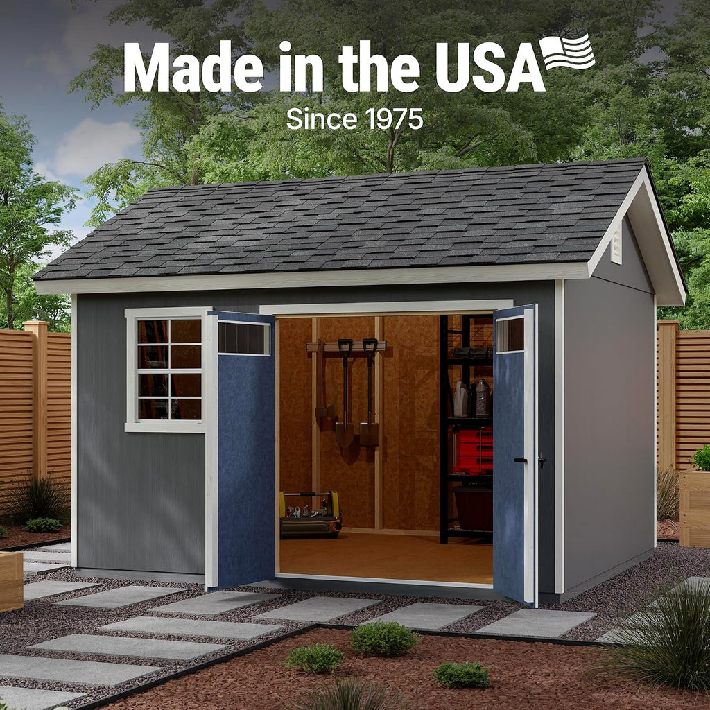 Handy Home Products Beachwood 10x12 Do-it-Yourself Wooden Storage Shed- Does not Include Floor kit, Paint, or Roofing Shingles
