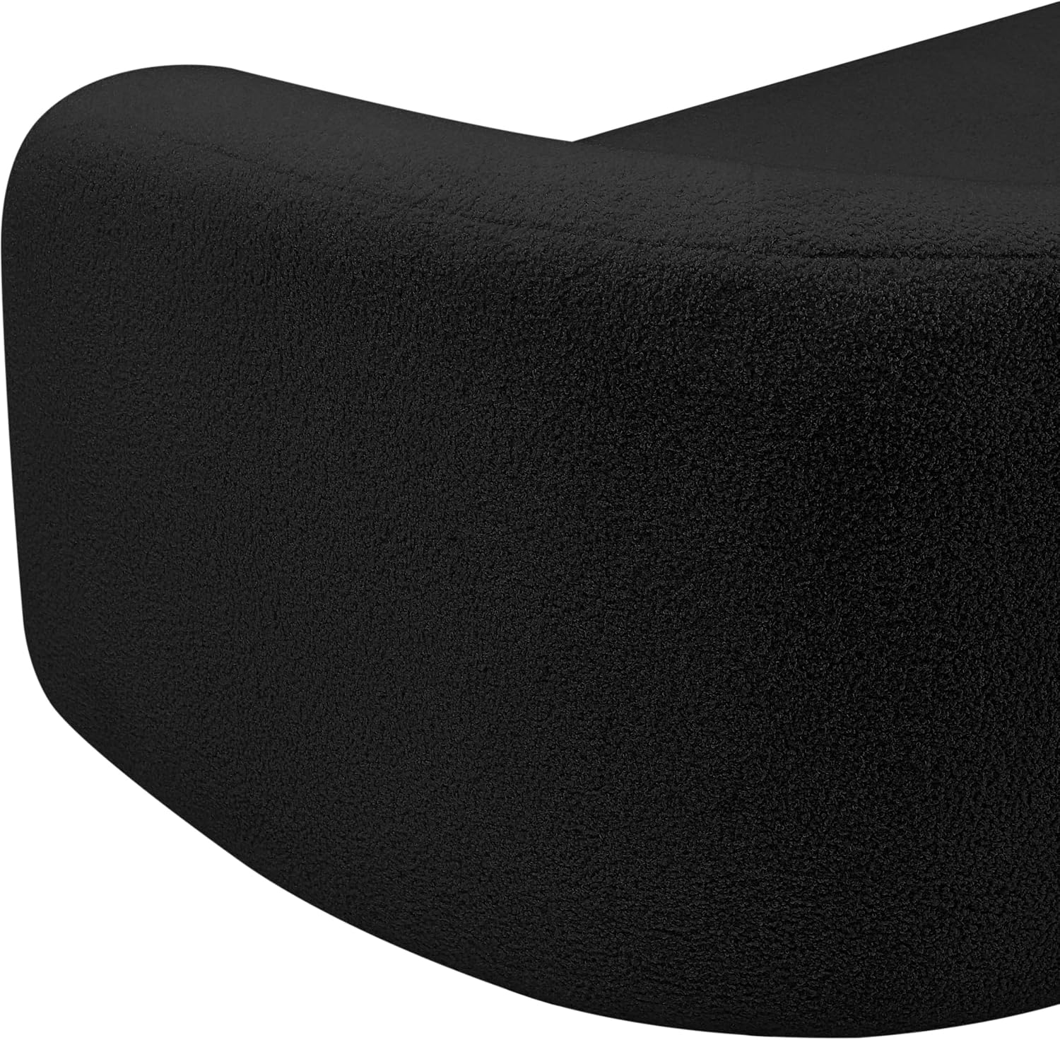 Meridian Furniture 186Black-S Kali Collection Modern | Contemporary Sofa with Soft Black Faux Shearling Teddy Fabric, Curved Back, 86' W x 33' D x 27' H, Black