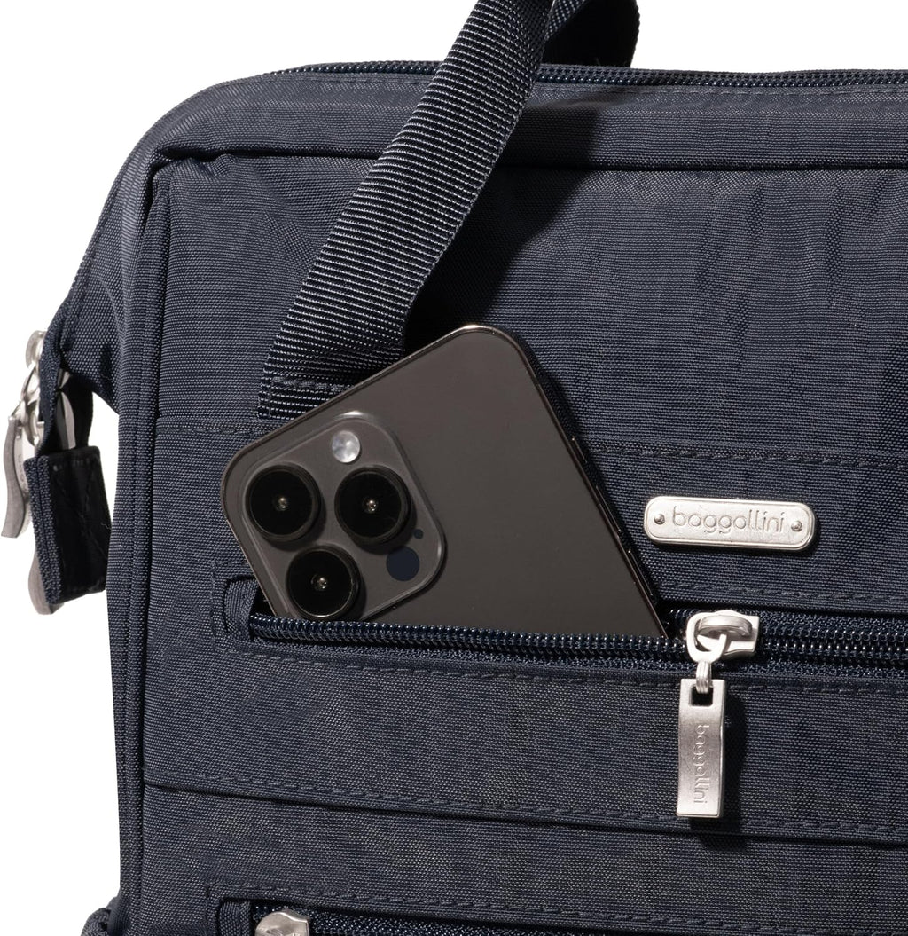 Baggallini City Scape Backpack - 15'x11' Lightweight Work Travel Bag w/Luggage Sleeve & RFID