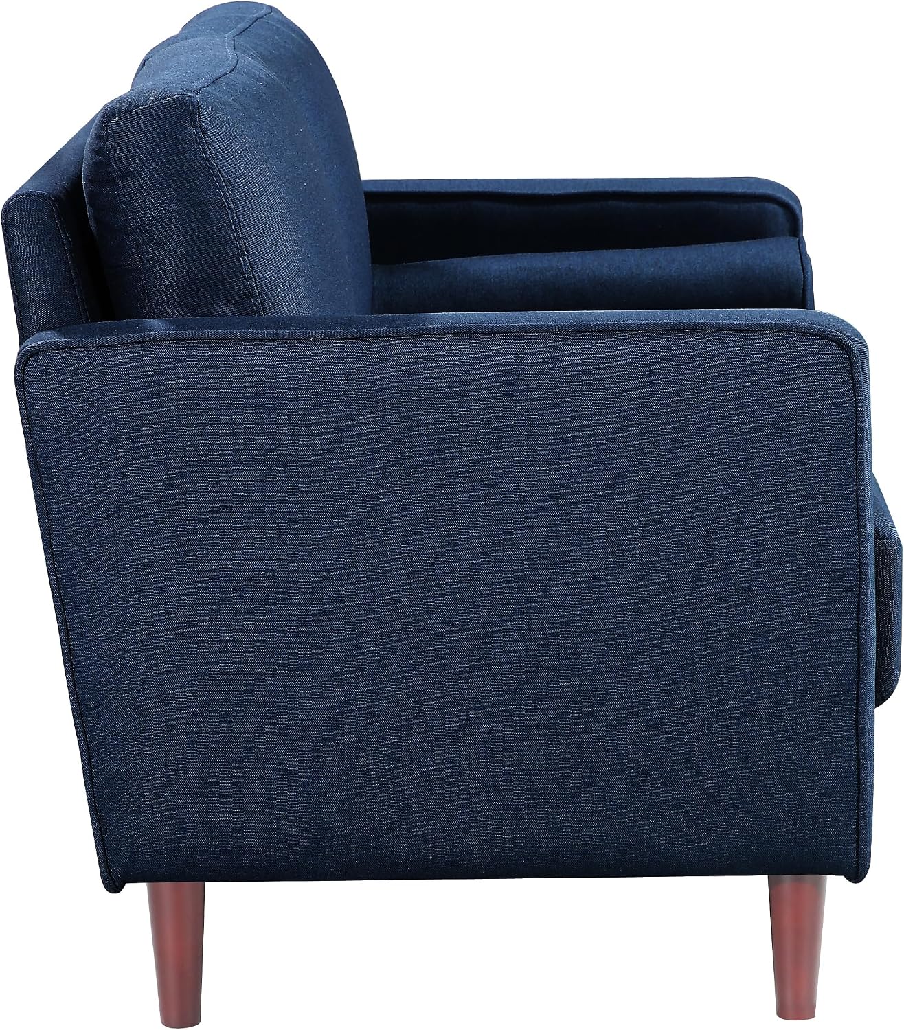 Studio Living® Lexington 52.4' Loveseat, Mid-Century Modern, Pocket Coil Comfort, Easy Assembly, Woven Fabric, Navy Blue