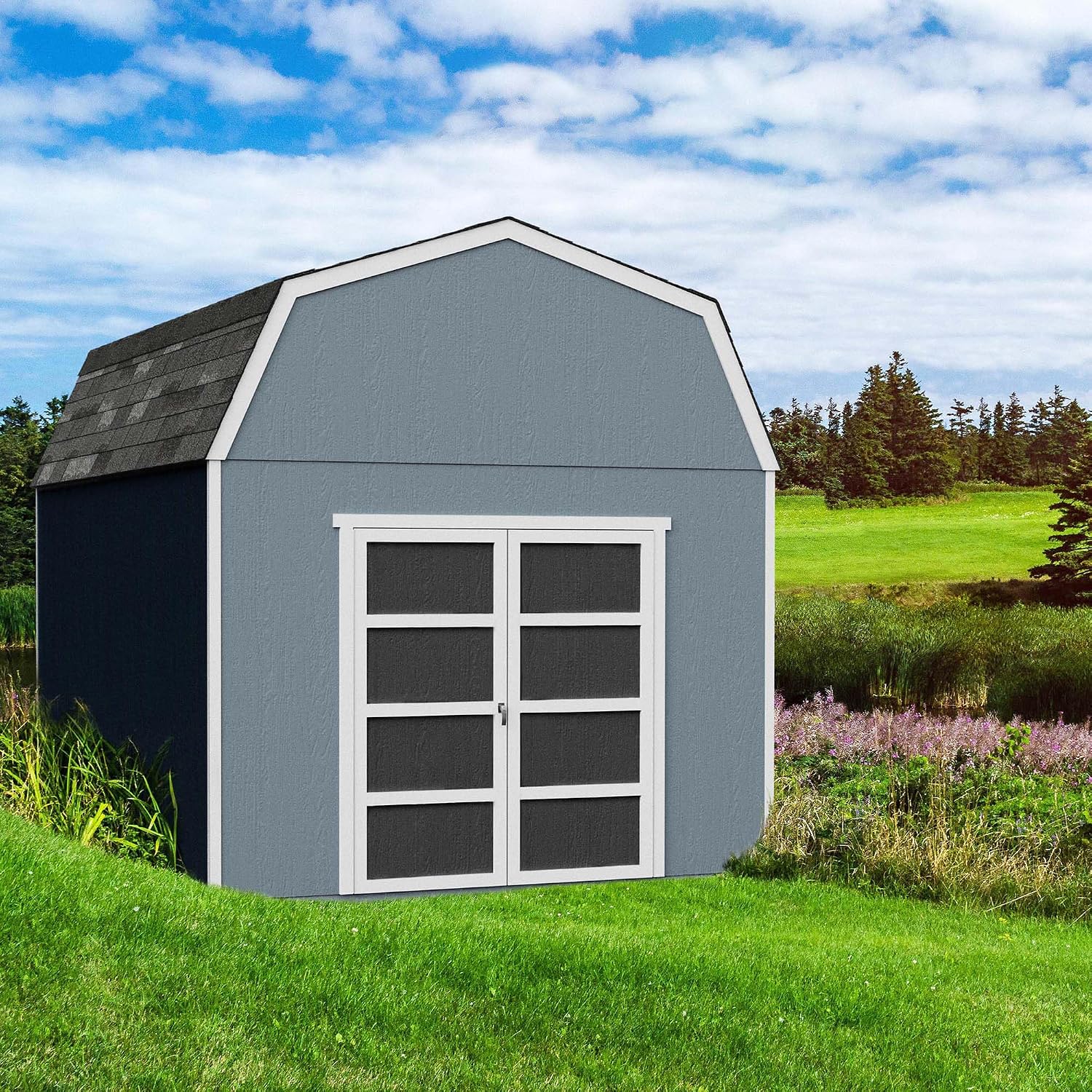 Handy Home Products Braymore 10x10 Do-It-Yourself Wooden Storage Shed- Does not Include Floor kit, Paint, or Roofing Shingles