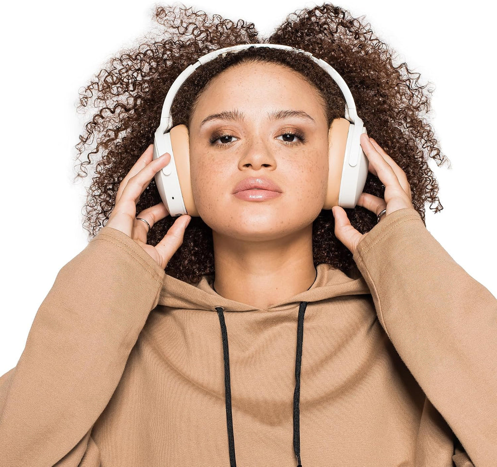 Skullcandy Hesh ANC Wireless Over-Ear Bluetooth Headphones with Extra USB-C Charging Cable, Active Noise Canceling, 22 Hrs Battery, Foldable Lightweight Design, Microphone iPhone Android - Mod White