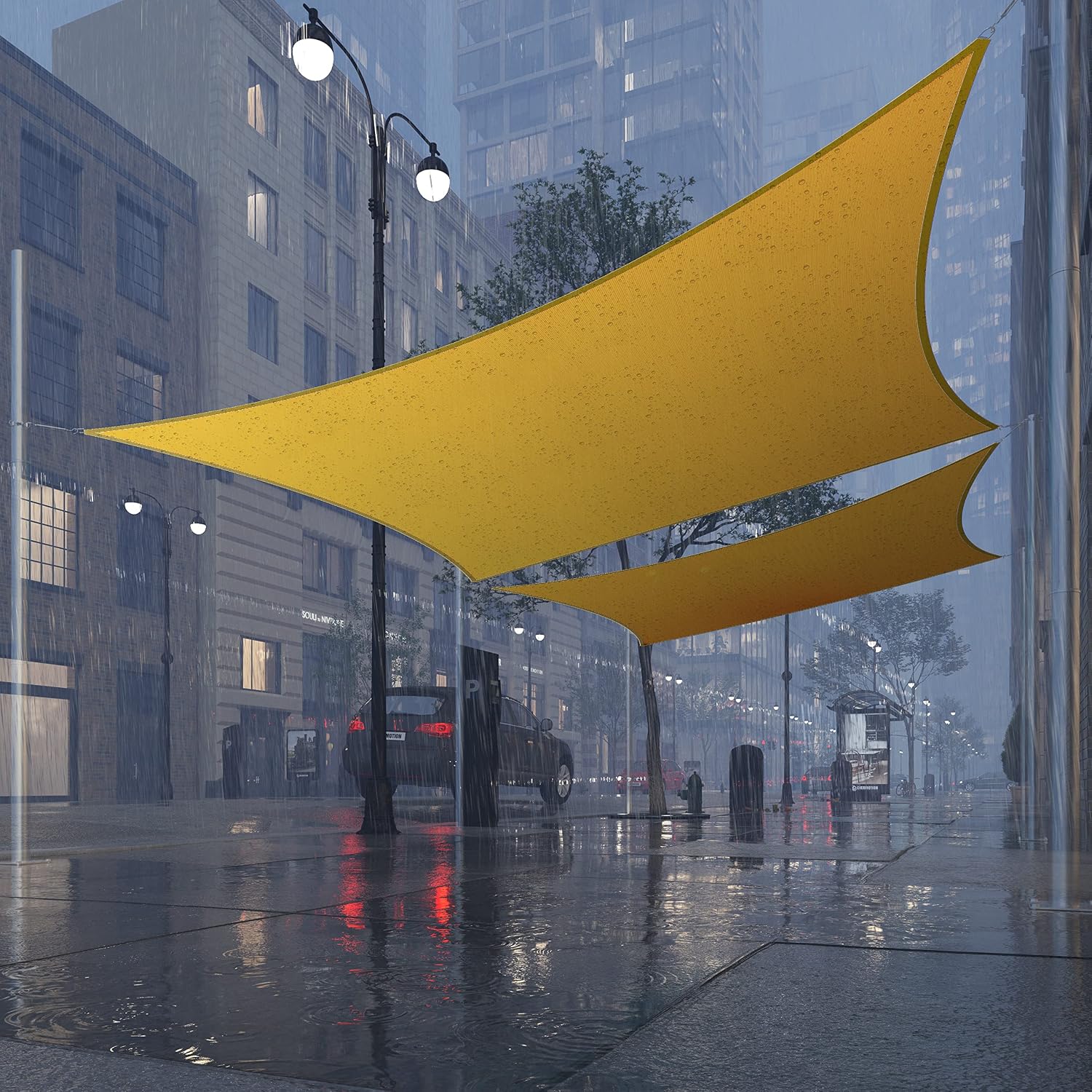 Royal Shade 8' x 16' Yellow Rectangle Waterproof Sun Shade Sail Order to Make rsTADS14 Canopy Awning, UPF50+ 95% UV Blockage Water Resistant, Outdoor Backyard Patio Garden Carport (We Customize)