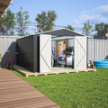 KEIKI 10x12 FT Outdoor Storage Shed, Weatherproof Utility Garden Tool Shed with Door & Lock for Garden Patio Lawn Poolside, Black
