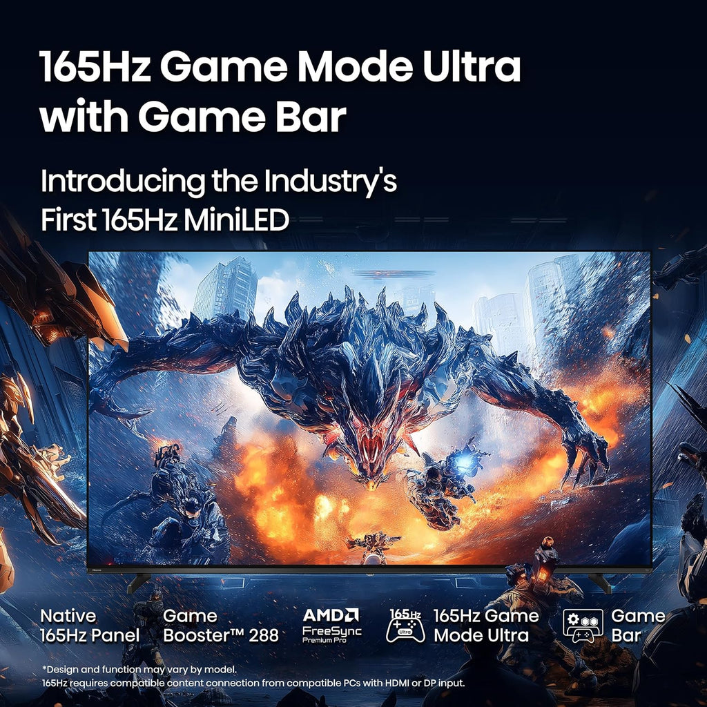 Hisense 55' U7 Mini-LED ULED 4K UHD Best Premium Gaming Google Smart TV (55U75QG, 2025 Model) - QLED, Native 165Hz, VRR 288, Up to 3000 Nits, HDR10+, Dolby Vision IQ · Atmos, IMAX Enhanced, 2.1.2 Ch