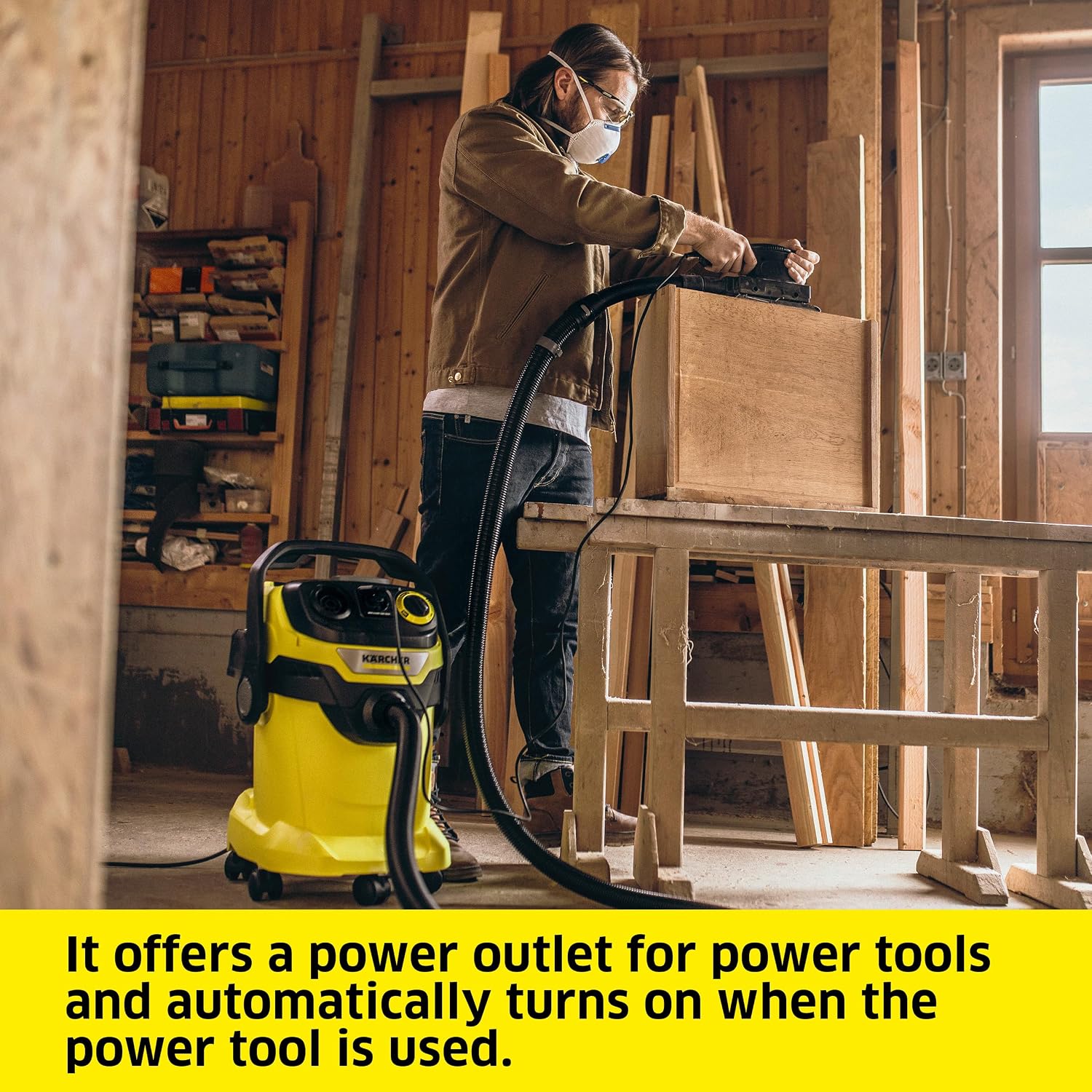 KÄRCHER Shop Vacuum WD 5 P, 6.6 Gal, 6.0 Peak HP, 33 ft Reach, Wet Dry Vacuum Cleaner, Heavy Duty, Blower Function, Crevice Tool, Floor Nozzle, Great for DIY Projects and Workshops
